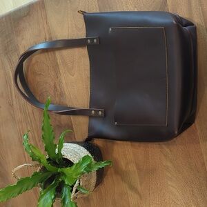 Portland Leather Goods Leather Tote Bag Grizzly